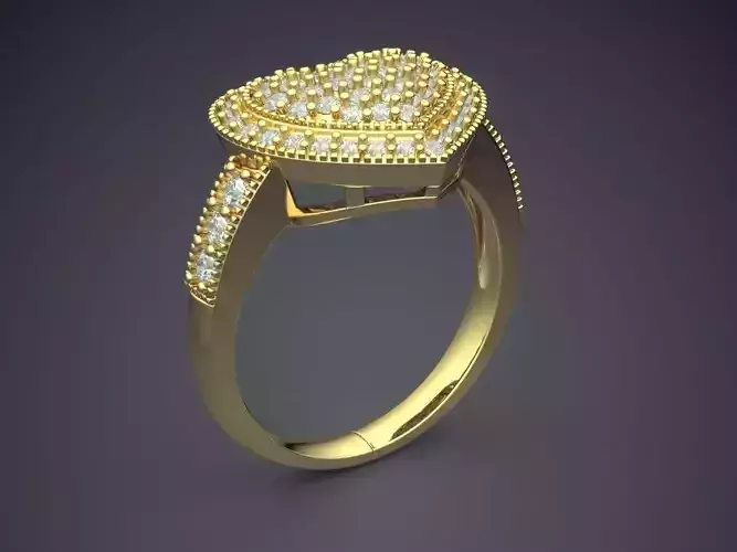 Feminine Heart Shaped Diamond Textured Ring