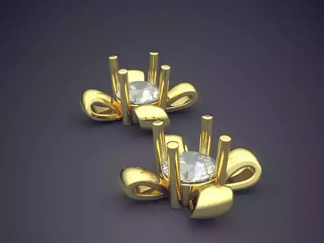 Earrings With Gem CAD-525