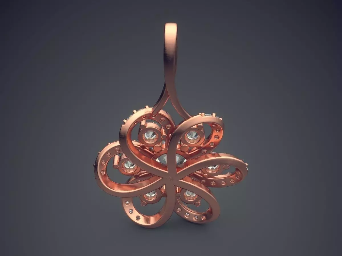 Pendant With Diamonds CAD-519 3D print model_2