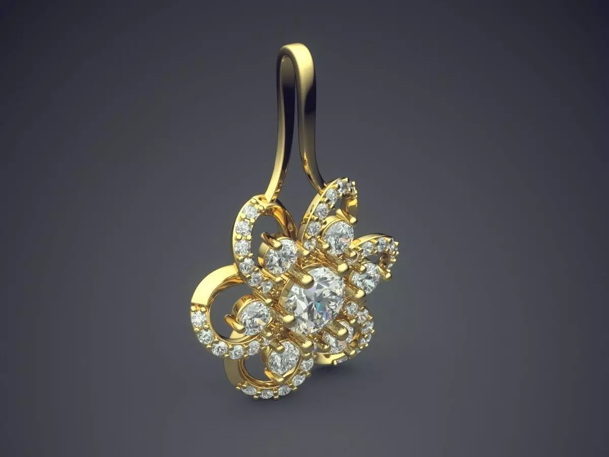 Pendant With Diamonds CAD-519 3D print model_0