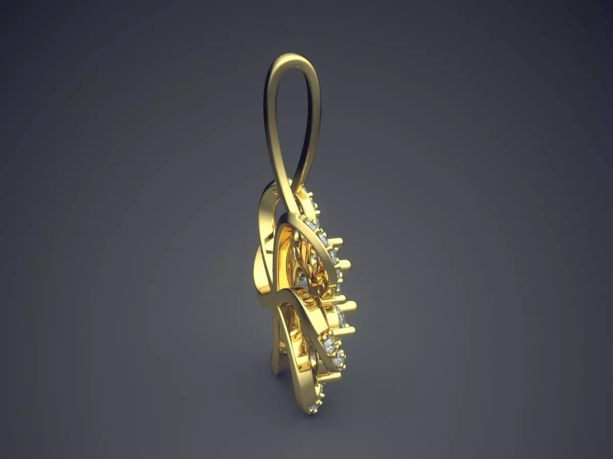 Pendant With Diamonds CAD-519 3D print model_3