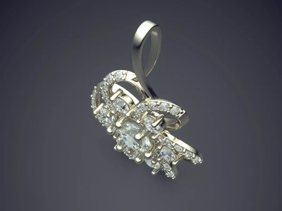 Pendant With Diamonds CAD-519 3D print model_1