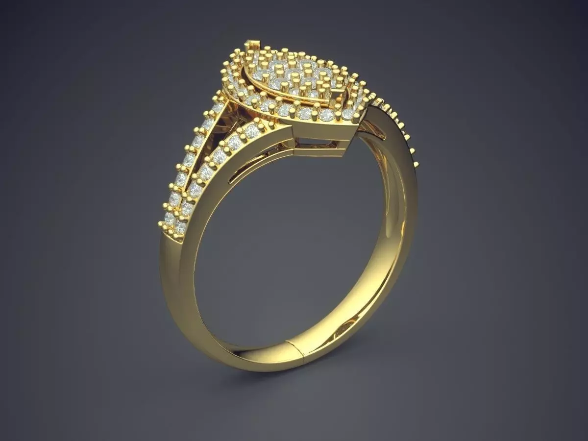Extravagant Textured Engagement Ring 3D print model