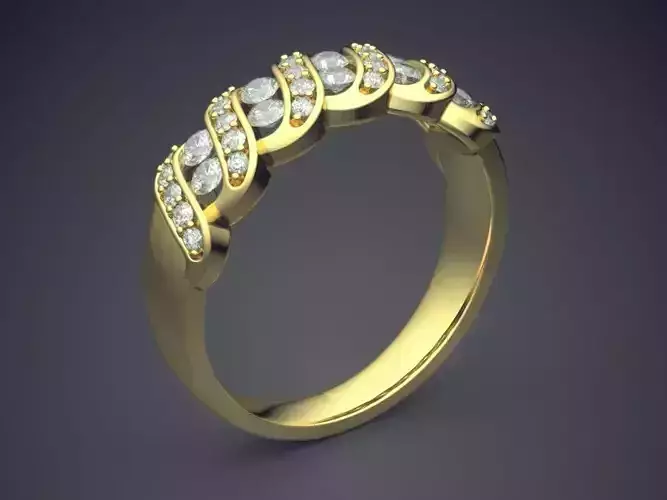 Pretty Braided Diamond Textured Ring
