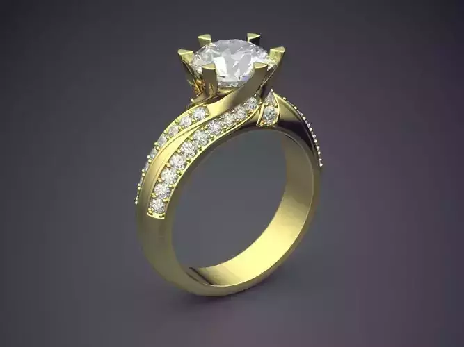 Ring With Diamonds CAD-498 3D print model