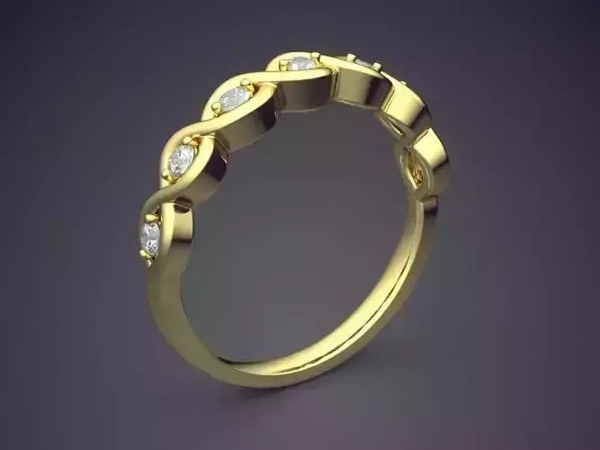 Ring With Diamonds CAD-496 3D print model