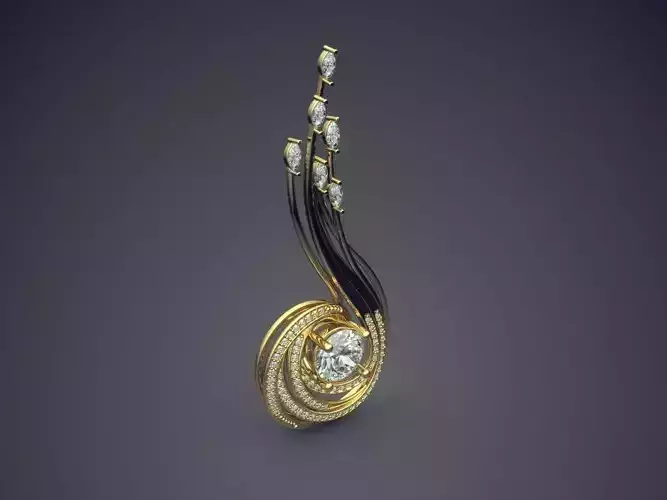 Super Unique Design Flowy Diamond Pendant