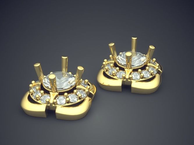 Unique Futuristic Square Shape Earrings 3D print model