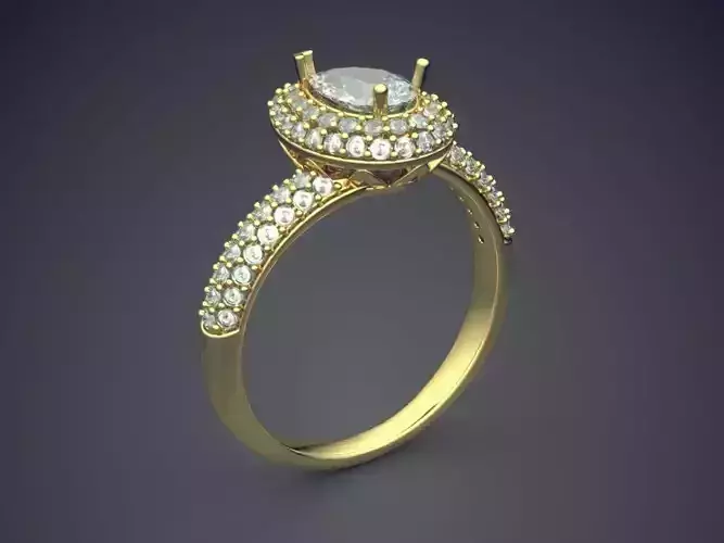 Ring With Diamonds CAD-490 3D print model