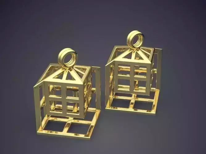 Box Shape Earrings CAD-485