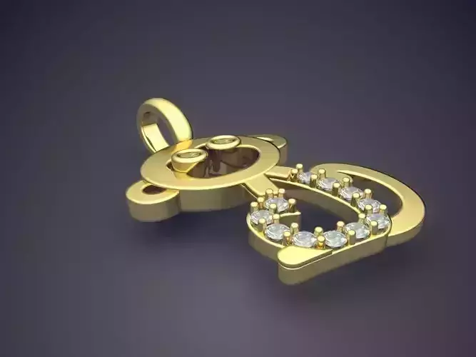 Girly Monkey-Shape Pendant with Diamonds