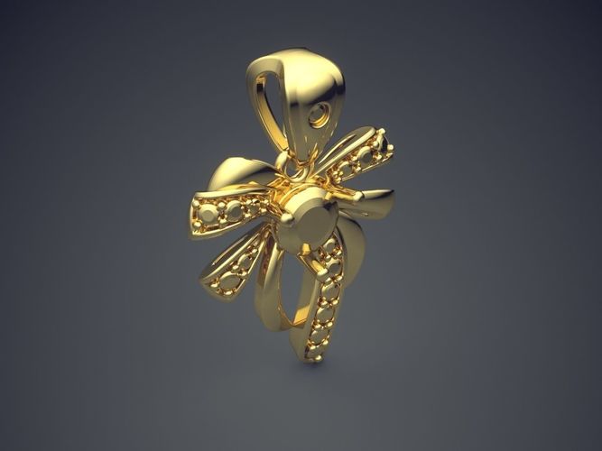 Girly Bow Shaped Pendant 3D print model