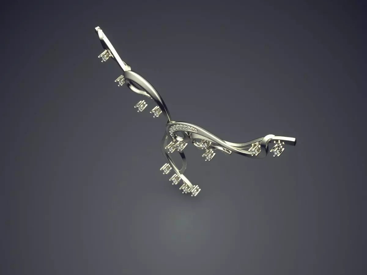 Pendant With Diamonds CAD-477 3D print model_1