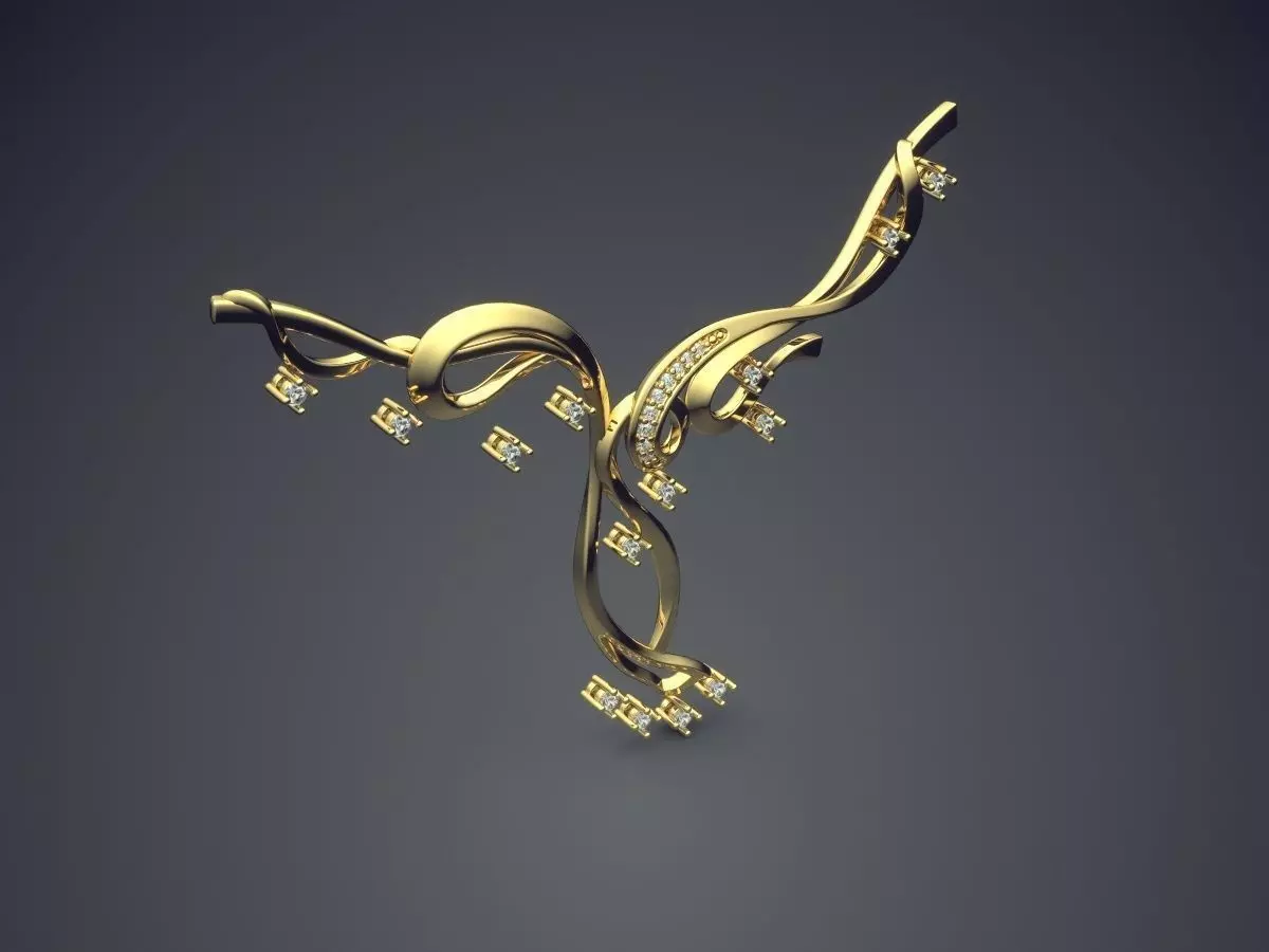 Pendant With Diamonds CAD-477 3D print model_0