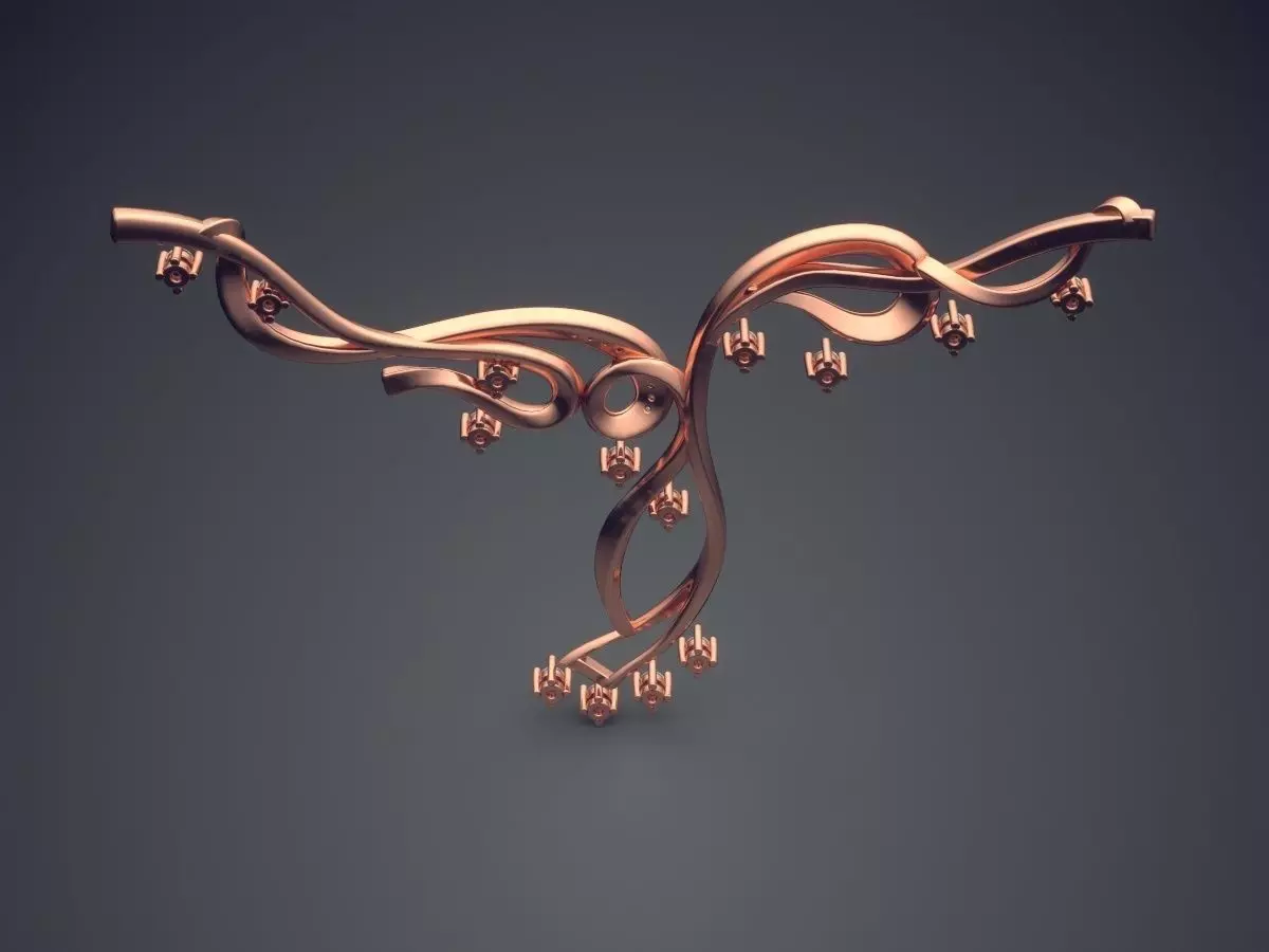 Pendant With Diamonds CAD-477 3D print model_2