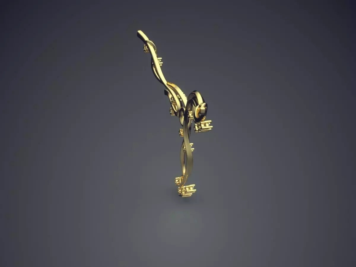 Pendant With Diamonds CAD-477 3D print model_3