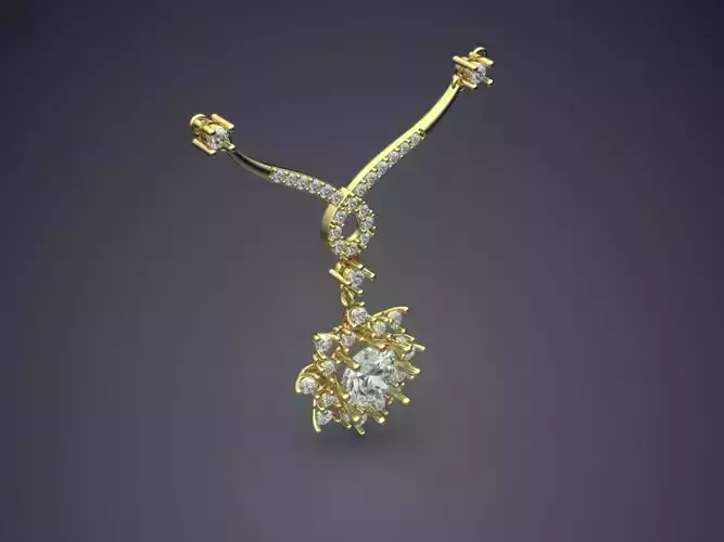 Beautiful Necklace with Flowers and Diamonds