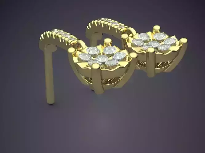 Unique Design Textured Diamond Earrings