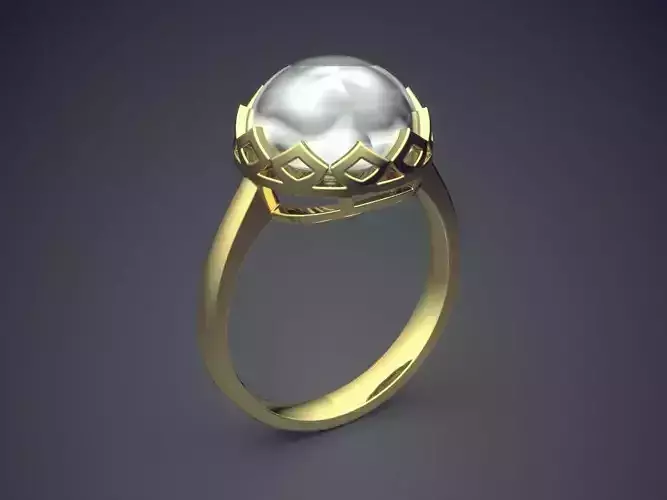 Ring With Pearl CAD-462