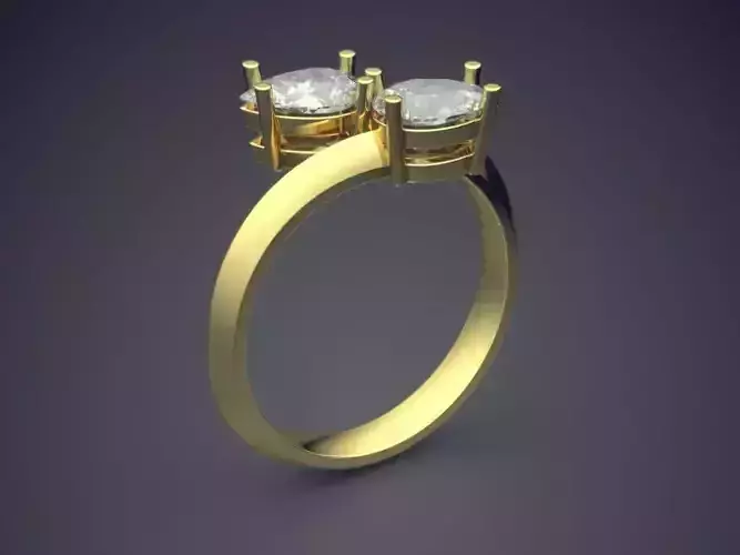 Simple Minimalistic Two-Diamonds Ring