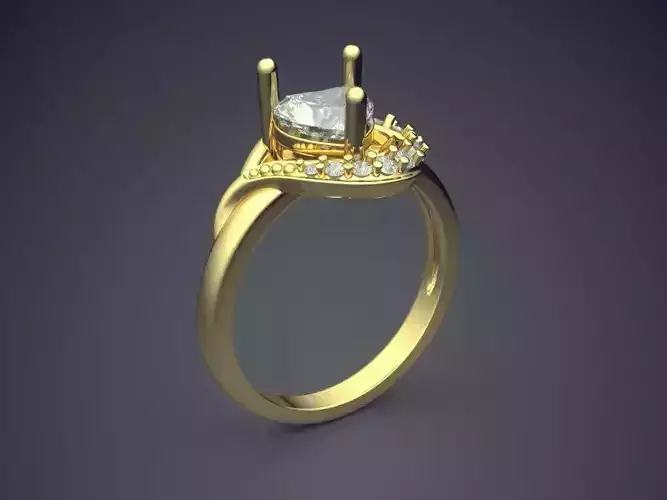 Ring With Diamonds CAD-450 3D print model