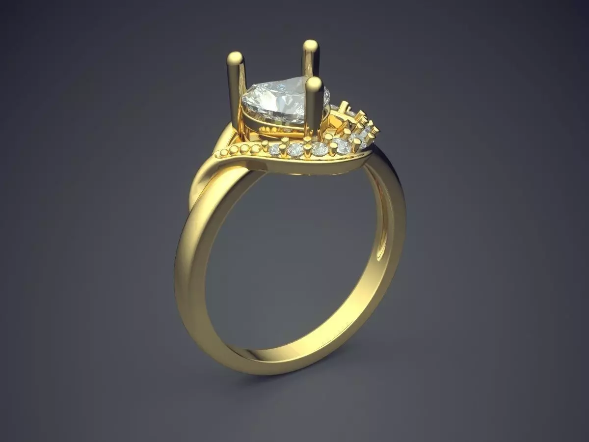 Ring With Diamonds CAD-450 3D print model