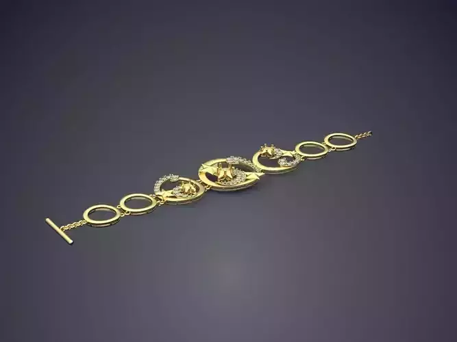 Magnificent Unique Bracelet Ring With Diamonds