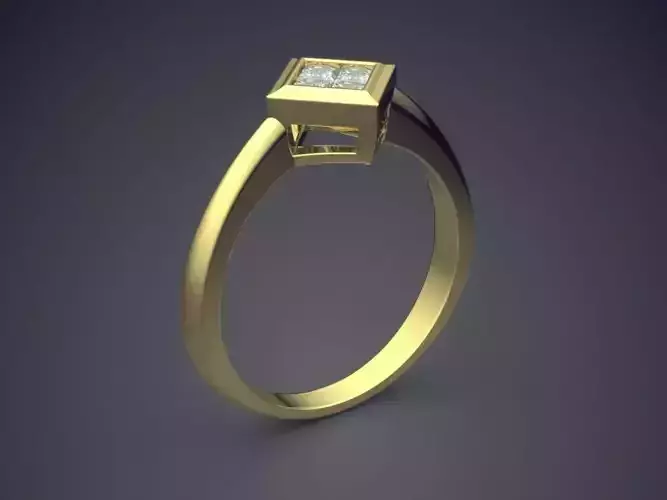 Petite Square Textured Diamond Ring