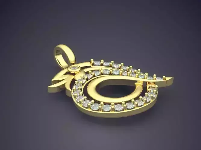 Pendant With Diamonds CAD-443 3D print model