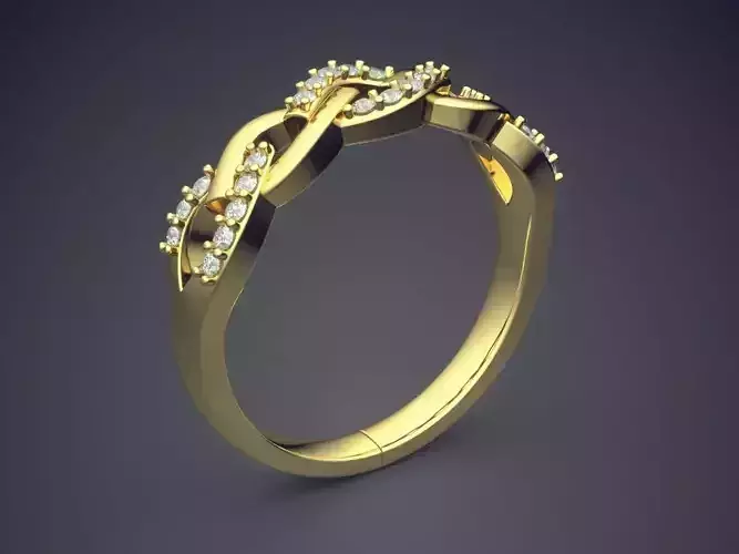 Unique Design Chain and Braid Detailed Ring