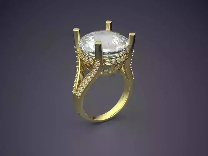 Stunning Huge Crystal Engagement Ring for Women