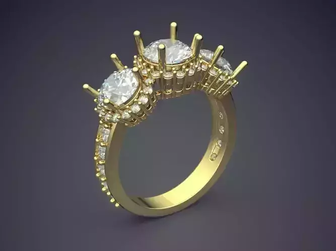 Ring With Diamonds CAD-435