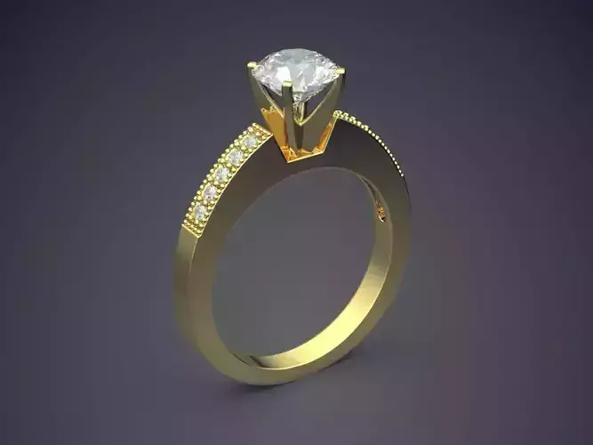 Ring With Diamonds CAD-428 3D print model