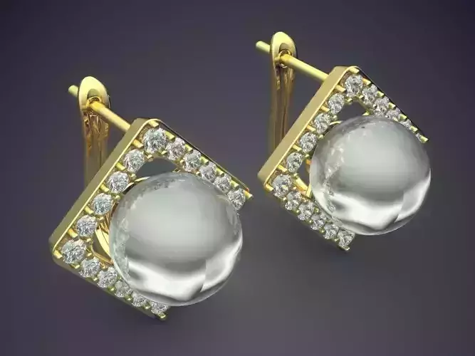 Earrings With Pearl CAD-421