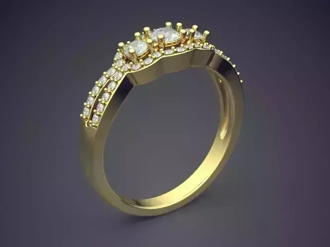 Engagement Ring With Diamonds CAD-420