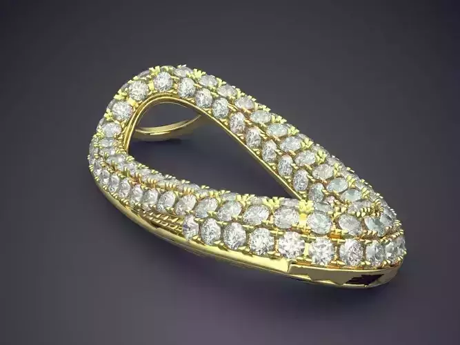 Distorted Swirled Covered in Diamonds Pendant