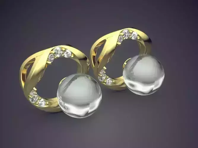 Earrings With Pearl CAD-414