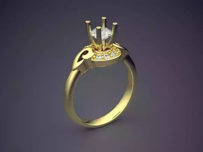 Ring With Diamonds CAD-413 3D print model