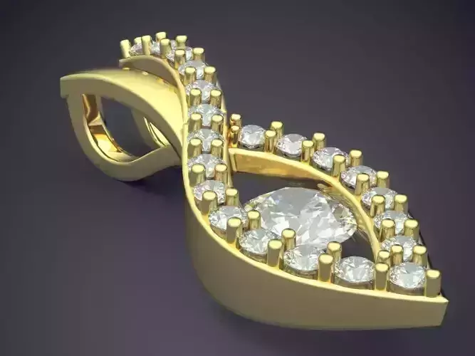 Pendant With Diamonds CAD-412 3D print model
