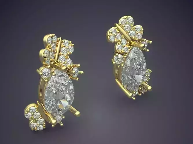 Earrings With Diamonds CAD-410