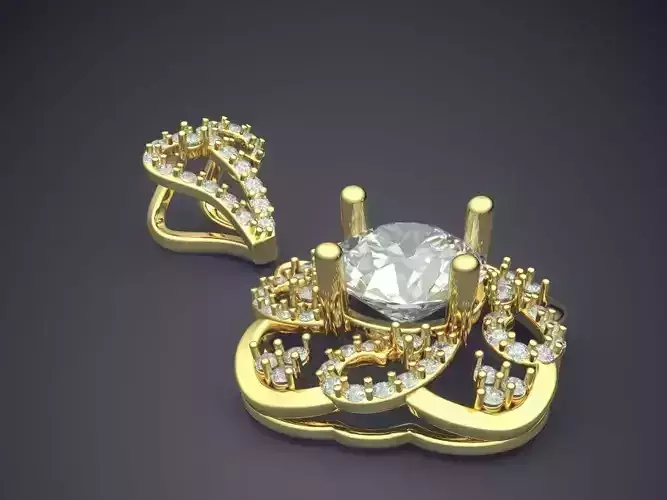 Fancy Detailed Diamond Pendant