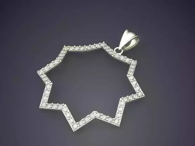 Star Shape Pendant With Diamonds CAD-405