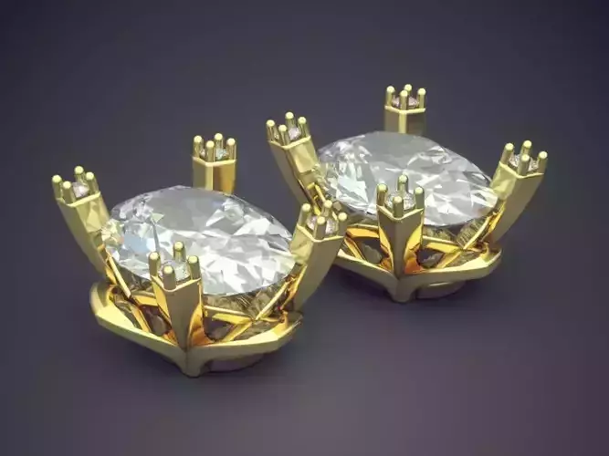 Luxurious Earrings With Diamond CAD-399