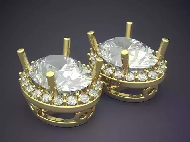 Royal Luxurious Huge Detailed Diamond Earrings