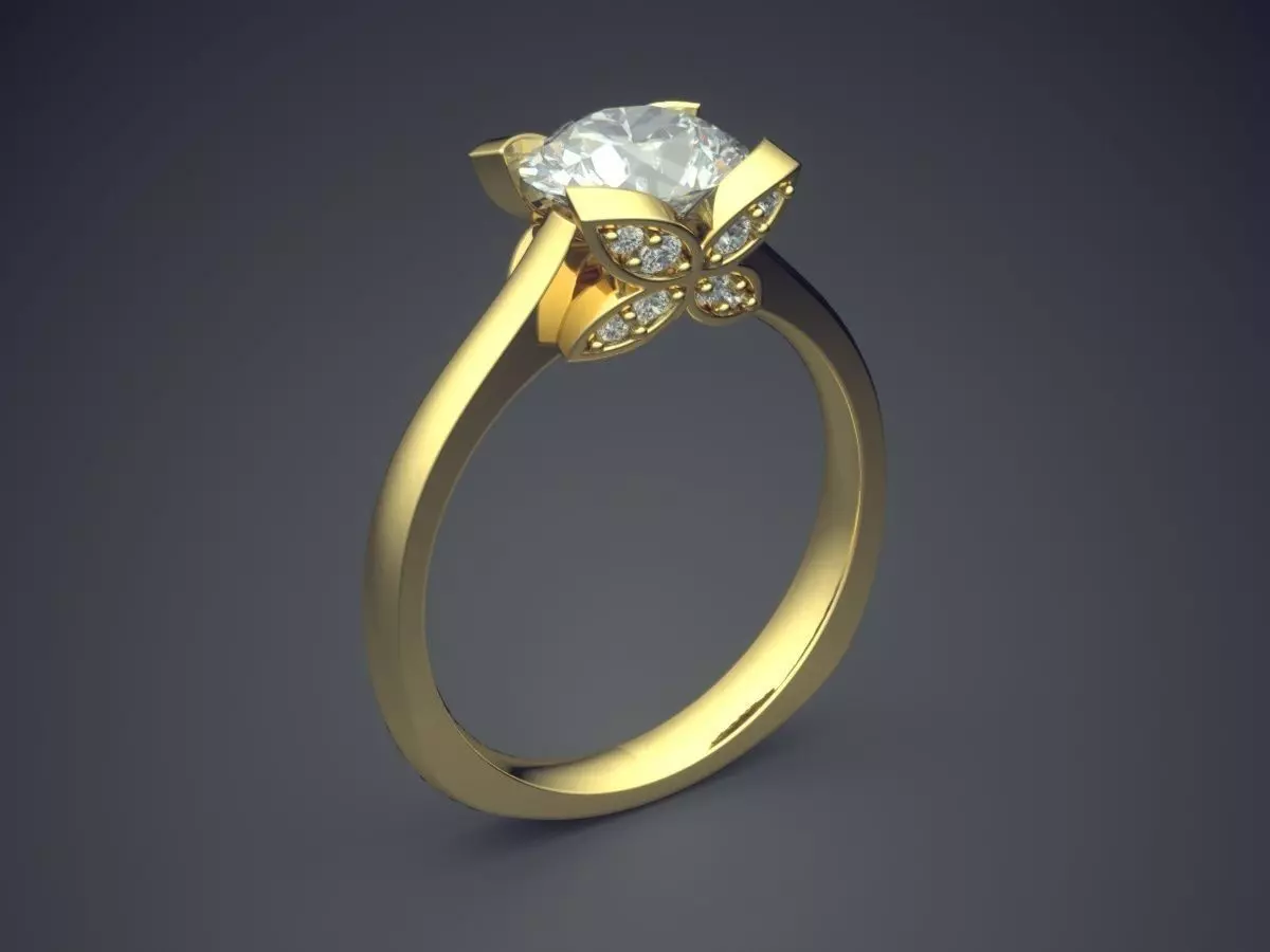 Pretty Subtle Detailed Diamond Ring 3D print model_0