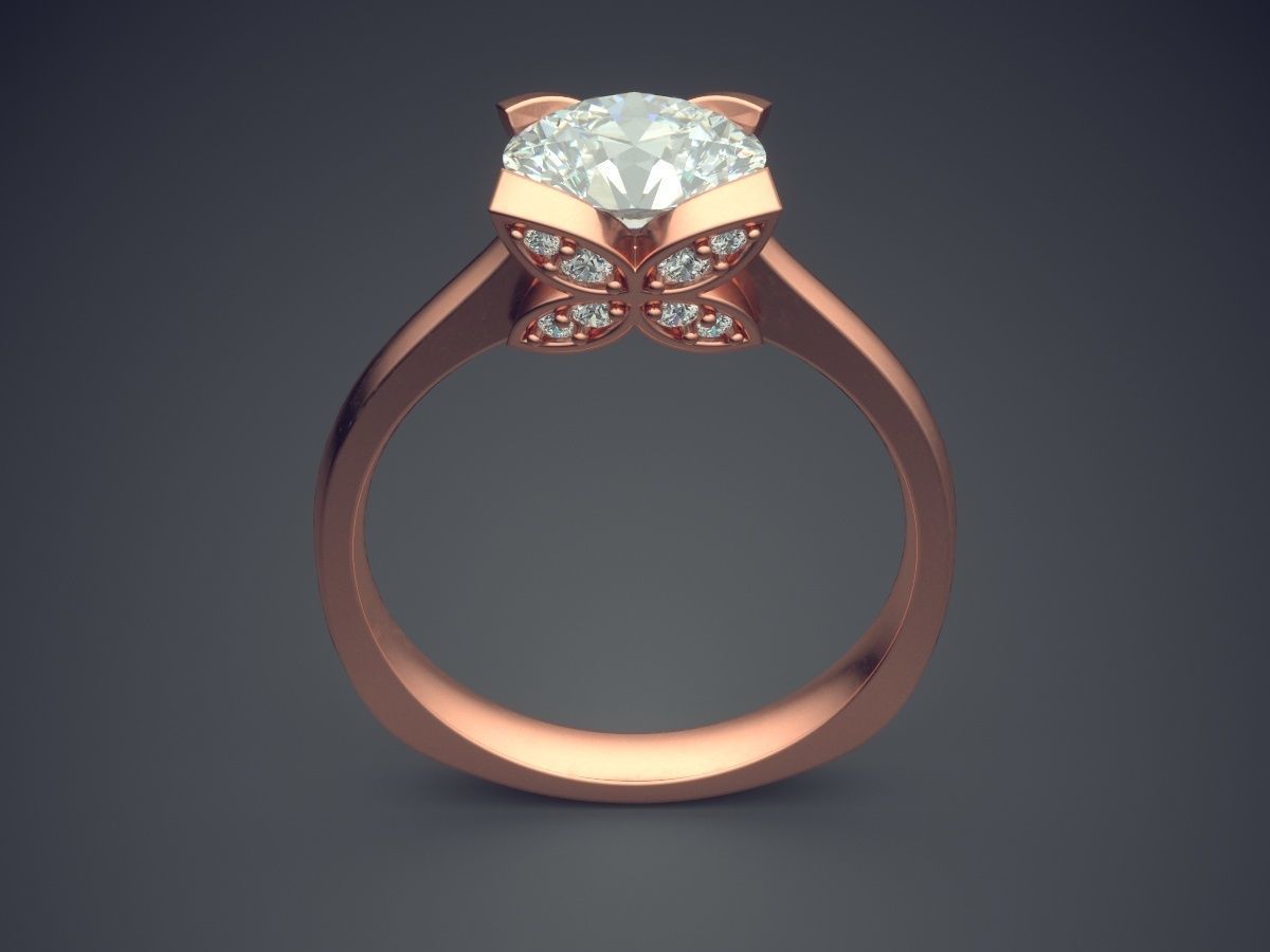Pretty Subtle Detailed Diamond Ring 3D print model_2