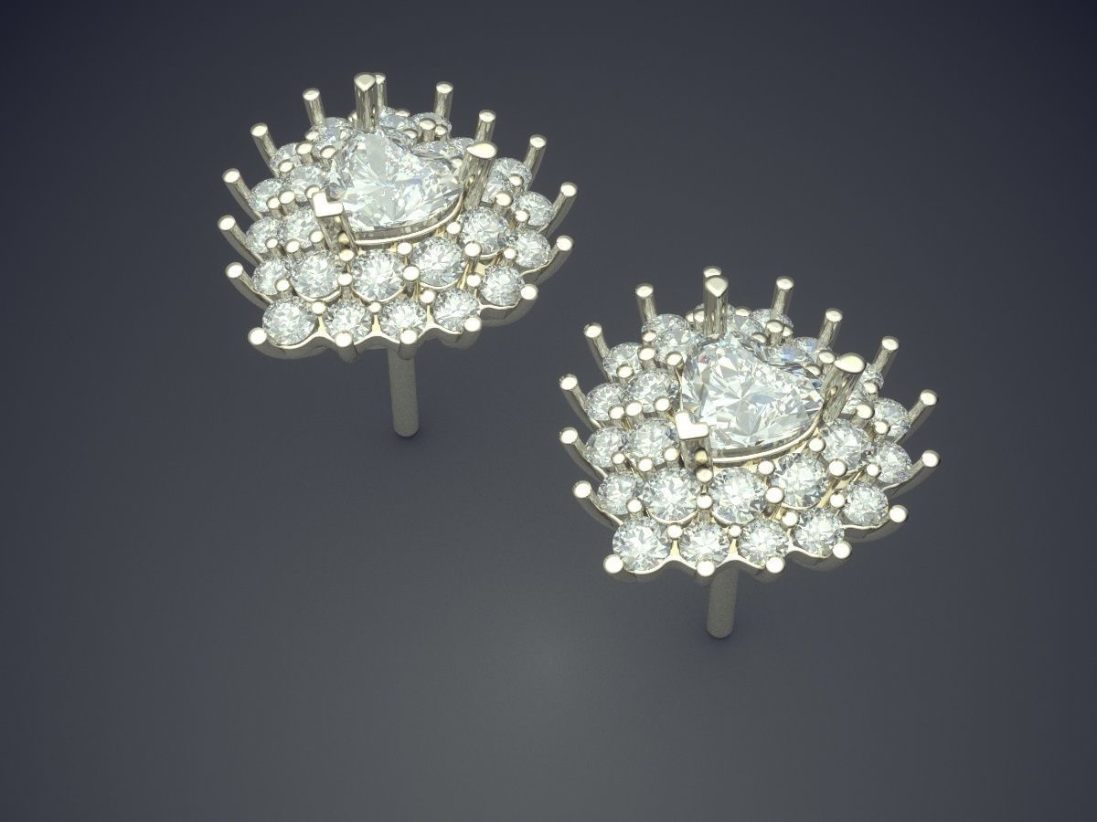 Earrings With Diamonds CAD-382 3D print model_1