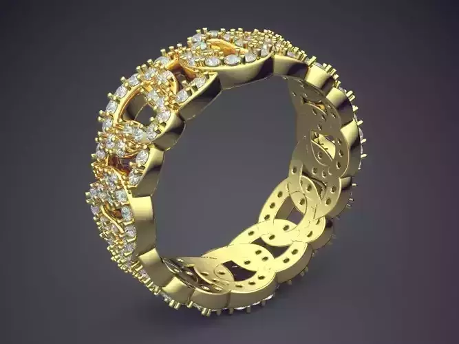 Ring With Diamonds CAD-384 3D print model