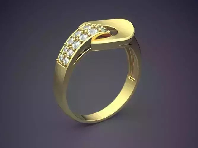Unique Design Modern Textured Diamond Ring