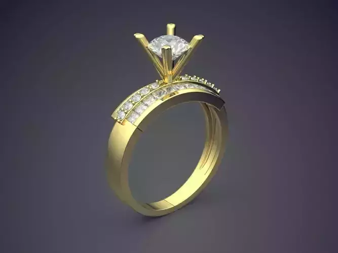 Engagement Ring With Diamonds CAD-375